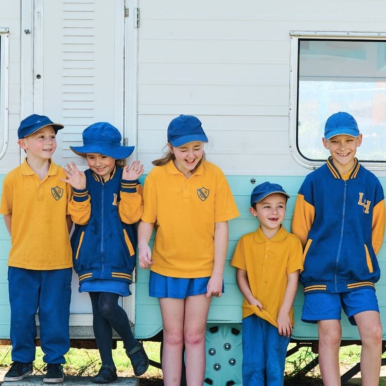 5 students from Lake Heights Public School in school uniform.